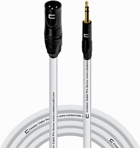 كابل XLR متوازن ذكر إلى 3.5 مم TRS - 50 قدم أسود - موصل ميكروفون احترافي ذو 3 دبابيس لمكبرات الصوت التي تعمل بالطاقة أو واجهة الصوت أو الخلاط للأداء المباشر والتسجيل in Kuwait