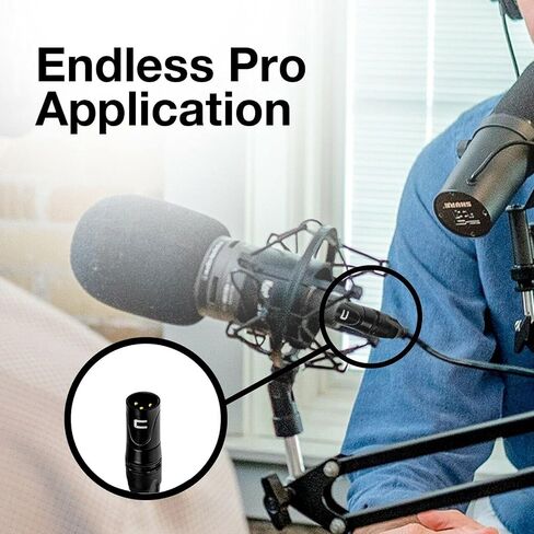 كابل XLR متوازن ذكر إلى 3.5 مم TRS - 50 قدم أسود - موصل ميكروفون احترافي ذو 3 دبابيس لمكبرات الصوت التي تعمل بالطاقة أو واجهة الصوت أو الخلاط للأداء المباشر والتسجيل in Kuwait