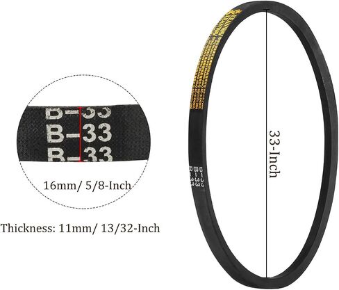 B-53 V-Belts - [53" Pitch Length x 0.63" Width x 0.47"Thickness] B-Section Rubber Drive Belt for Power Transmission Use, Black in Saudi Arabia