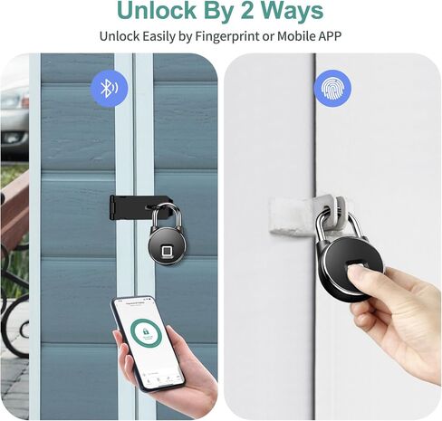 Fingerprint Padlock, MEGAFEIS Bluetooth Lock Smart Padlock, Mobile APP, Water Resistant, with Keyless Biometric Suitable for Gym, Sports, Bike, School, Cabinet, and Storage in Kuwait