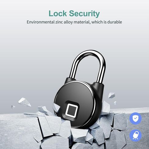 Fingerprint Padlock, MEGAFEIS Bluetooth Lock Smart Padlock, Mobile APP, Water Resistant, with Keyless Biometric Suitable for Gym, Sports, Bike, School, Cabinet, and Storage in Kuwait