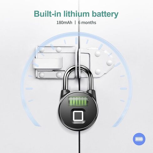 Fingerprint Padlock, MEGAFEIS Bluetooth Lock Smart Padlock, Mobile APP, Water Resistant, with Keyless Biometric Suitable for Gym, Sports, Bike, School, Cabinet, and Storage in Kuwait