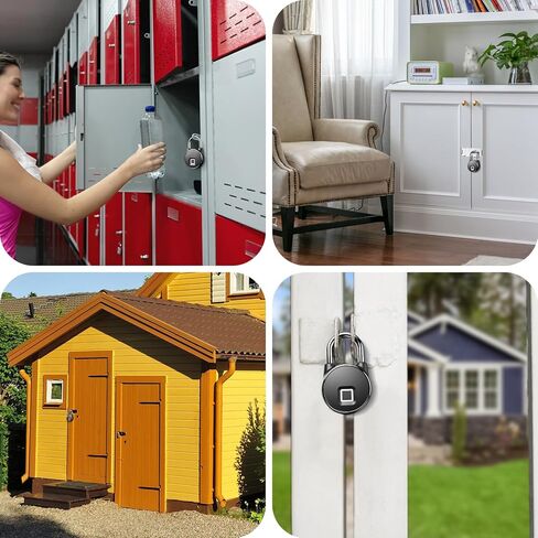 Fingerprint Padlock, MEGAFEIS Bluetooth Lock Smart Padlock, Mobile APP, Water Resistant, with Keyless Biometric Suitable for Gym, Sports, Bike, School, Cabinet, and Storage in Kuwait