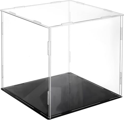 AHANDMAKER Display Case Clear Cube Baseball Holder Hat Display Case with Black Base Acrylic Display Case for Action Figures, Baseball, 8.26x7.87x7.87 Inch in Saudi Arabia