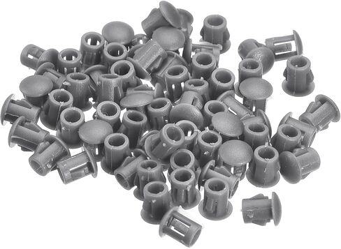 uxcell 5mm(13/64") Plastic Hole Plugs, 66Pcs Flush Type Panel Round Snap in Fastener Knockout Locking Plugs for Furniture Insert End Caps Panels, Black in Saudi Arabia