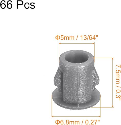 uxcell 5mm(13/64") Plastic Hole Plugs, 66Pcs Flush Type Panel Round Snap in Fastener Knockout Locking Plugs for Furniture Insert End Caps Panels, Black in Saudi Arabia