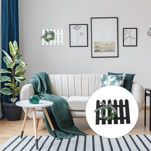 HEALLILY 4Pcs Wooden Farmhouse Tiered Tray Decoration Mini Ladder with Wreath Wood Fence Sign Tiered Tray Items for Farmhouse Decor in Saudi Arabia