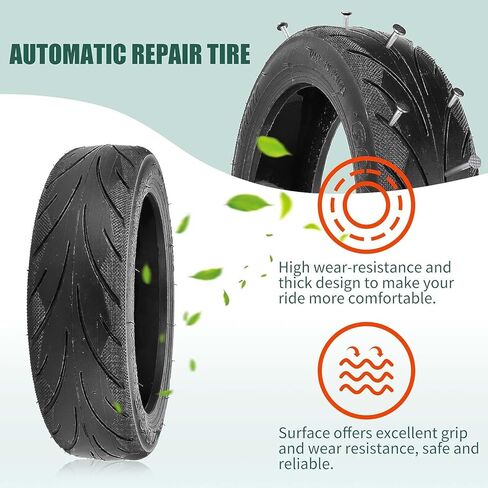 إطار ONEFOR 60/70-6.5 بدون أنبوب لدراجة Segway Ninebot Max G30 /G30E / G30LP سكوتر 10 بوصة إطار إصلاح ذاتي، مع غراء مباشر مدمج، أنبوب خارجي للإطار قابل للإصلاح (قطعة واحدة) in Kuwait