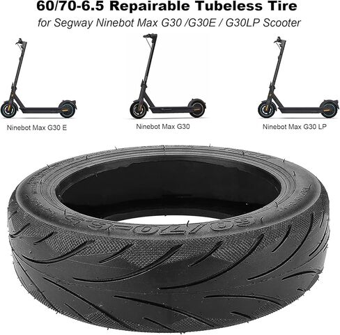 إطار ONEFOR 60/70-6.5 بدون أنبوب لدراجة Segway Ninebot Max G30 /G30E / G30LP سكوتر 10 بوصة إطار إصلاح ذاتي، مع غراء مباشر مدمج، أنبوب خارجي للإطار قابل للإصلاح (قطعة واحدة) in Kuwait