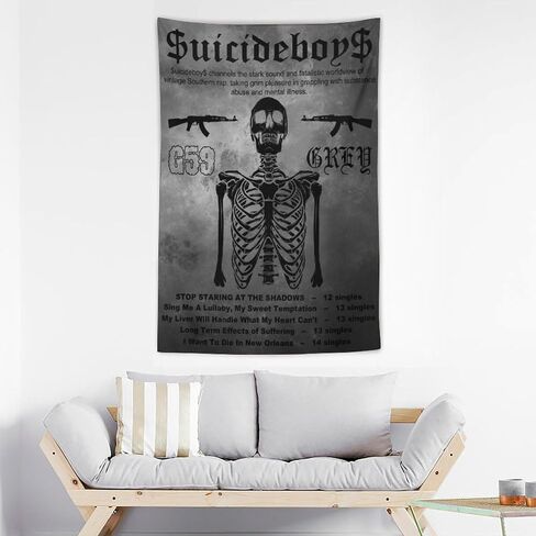 ERGOKRAFT Suicide Hip Hop Music Boys Tapestry,Rapper Poster for College Dorm Party Decorations, Cool Graphic Wall Hanging Backdrop Party Banner, Hip Hop Room Dorm Home Decor 40"x60" in Saudi Arabia