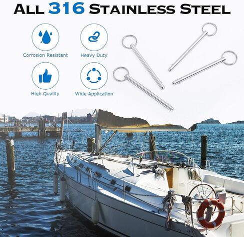 316 Stainless Steel Quick Release Pin 1/4" Diameter Bimini Top Pin Marine Hardware 3'' length 4Pcs in Saudi Arabia