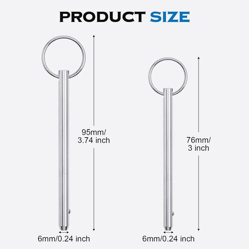 316 Stainless Steel Quick Release Pin 1/4" Diameter Bimini Top Pin Marine Hardware 3'' length 4Pcs in Saudi Arabia