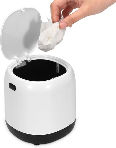 سلة مهملات صغيرة مع غطاء من نوع الضغط، سلة مهملات للمكتب بسعة 0.5 جالون، سلة قمامة صغيرة، سلة مهملات صغيرة للحمام وغرفة النوم والمطبخ والمنزل وطاولة القهوة in Kuwait