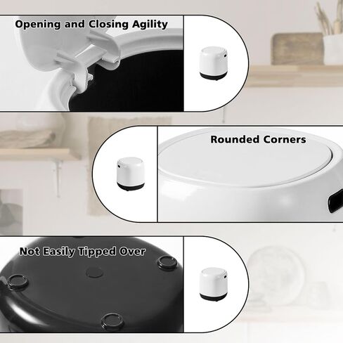 سلة مهملات صغيرة مع غطاء من نوع الضغط، سلة مهملات للمكتب بسعة 0.5 جالون، سلة قمامة صغيرة، سلة مهملات صغيرة للحمام وغرفة النوم والمطبخ والمنزل وطاولة القهوة in Kuwait