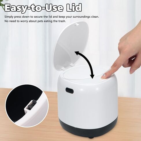 سلة مهملات صغيرة مع غطاء من نوع الضغط، سلة مهملات للمكتب بسعة 0.5 جالون، سلة قمامة صغيرة، سلة مهملات صغيرة للحمام وغرفة النوم والمطبخ والمنزل وطاولة القهوة in Kuwait