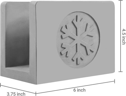 MyGift Gray Cement Holiday Napkin Holder with Snowflake Design, Christmas Winter Kitchen Dining Table Decor in Saudi Arabia