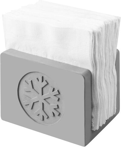 MyGift Gray Cement Holiday Napkin Holder with Snowflake Design, Christmas Winter Kitchen Dining Table Decor in Saudi Arabia
