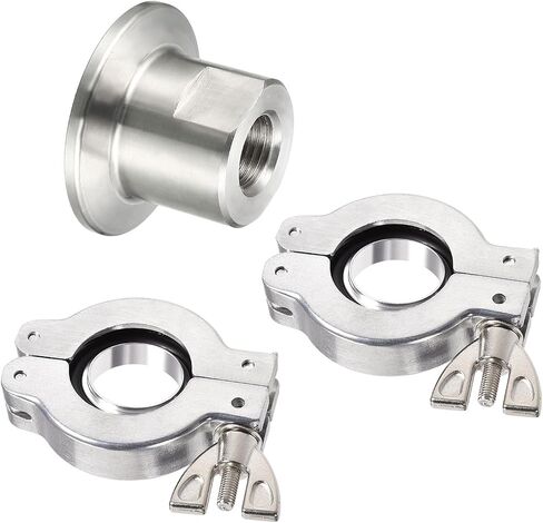 MECCANIXITY KF25 Pipe Fitting Female Threaded 1/4 PT to Clamp OD 40mm Ferrule and Vacuum Clamp 53mm x 31mm Clamp Wing Nut with Center Ring Pack of 3 in Saudi Arabia