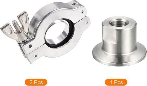 MECCANIXITY KF25 Pipe Fitting Female Threaded 1/4 PT to Clamp OD 40mm Ferrule and Vacuum Clamp 53mm x 31mm Clamp Wing Nut with Center Ring Pack of 3 in Saudi Arabia