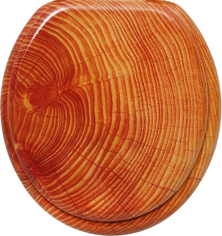 Round Toilet Seat, Slow Close Wood Toilet Seat with Metal Hinges Soft Close Oblong Toilet Seat Colored Decorative Toilet Seat, Easy Clean and Install in Saudi Arabia
