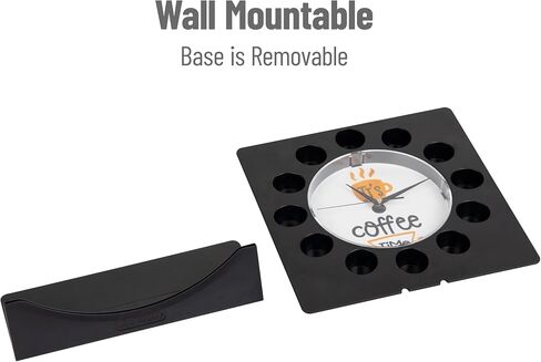 Mind Reader Single Serve Coffee Pod Clock, 12 Pod Capacity, Countertop or Wall Mount, 12.5" L x 4.25" W x 12.25" H, Black in Saudi Arabia
