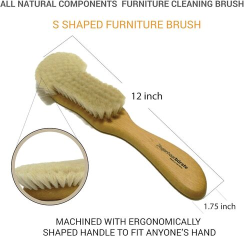 Valentino Garemi Furniture Cleaning Brush | House Couch, Book Shelve, Collection Stands Collector for Dust or Pet Hair | Genuine Goat Hair Bristles - Made in Germany in Kuwait