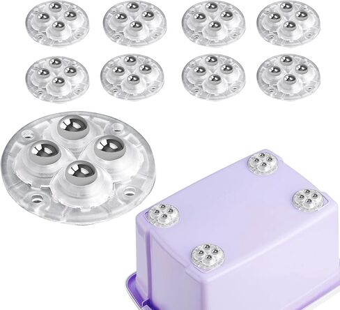 8 عجلات ذاتية اللصق، عجلة صغيرة، عجلة عالمية للأثاث لاصق من الفولاذ المقاوم للصدأ، دوران 360 درجة، بكرة درج تخزين سفلية لاصقة (4 أنماط كروية فولاذية) in Kuwait