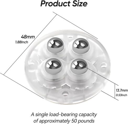 8 عجلات ذاتية اللصق، عجلة صغيرة، عجلة عالمية للأثاث لاصق من الفولاذ المقاوم للصدأ، دوران 360 درجة، بكرة درج تخزين سفلية لاصقة (4 أنماط كروية فولاذية) in Kuwait