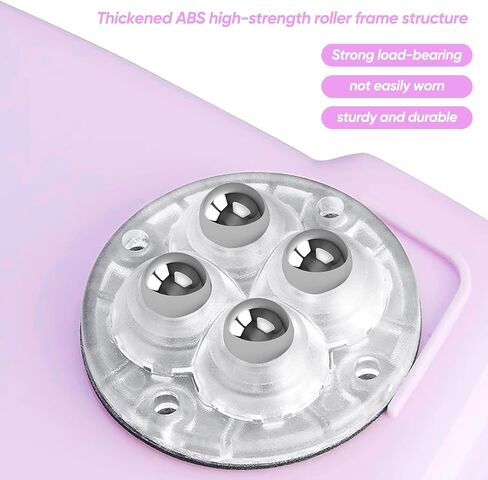 8 عجلات ذاتية اللصق، عجلة صغيرة، عجلة عالمية للأثاث لاصق من الفولاذ المقاوم للصدأ، دوران 360 درجة، بكرة درج تخزين سفلية لاصقة (4 أنماط كروية فولاذية) in Kuwait