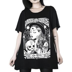 Gothic Women's T-Shirt Harajuku Loose ins Print Top Loose Plus Size Women T-Shirt Women