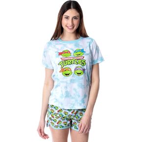 INTIMO Teenage Mutant Ninja Turtles Women's Tie-Dye Sleep Pajama Set Short