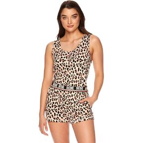 bebe Womens Bold Print Tank Top and Pajama Shorts Lounge Sleep Set