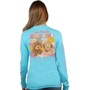 Simply Southern | Less People More Dogs | Preppy and Stylish Women’s Pool Relaxed-Fit Long Sleeve T-Shirt