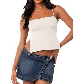 Michellecmm Women Tank Top Y2K Backless Crop Top Vintage Tie Up Spaghetti Strap Camisoles Sleeveless Cami Tops Streetwear in Kuwait