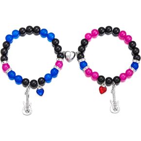 Matching Bracelets for Couples Matching Heart Charm Bracelets Long Distance Realationship Friendship Bracelets Jewelry Gifts for Women Couples Best Friend