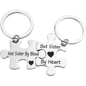Best Friend Keychain Friendship Gifts for Women Not Sister by Blood but Sister by Heart Keychain Set Christmas Wedding Graduation Birthday Gift Best Friend Gift for Women
