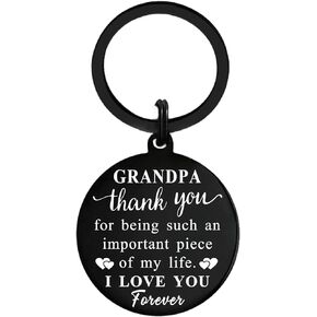 Grandpa Keychain Grandpa Gifts - Grandfather Gift Granddad Present from Grandson Granddaughter Christmas Gift Keyring Father's Day Gift for Grandpa