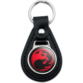 GRAPHICS & MORE Magic: The Gathering Red Mana Symbol Black Leather Keychain