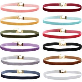 MILAKOO Velvet Choker Necklace Set For Women Gothic Tattoo Lace Black Chokers 12 PCS