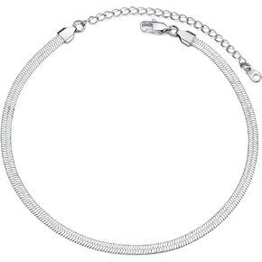 PROSTEEL 3mm/5mm Herringbone Choker Necklace for Men Women, Stainless Steel/Sterling Silver Chain in Silver/Yellow Gold/Rose Gold/Black Tone, 12"/15"/18", Come Gift Box