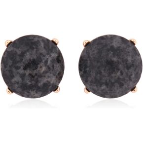 Simple Geometric Natural Stone Statement Earrings - Faceted Round, Oval Studs