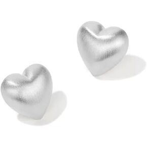 Heart Shaped Half Ball Dome Stud Earrings 925 Sterling Silver Post Pin for Women Girls Hypoallergenic Nickel Minimalist Fashion Love Studs Minimalist Fashion Boho Wedding Christmas Mother's Day Jewelry Gifts