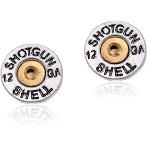 15mm Simulated Bullet Shotgun Shell Post Earrings
