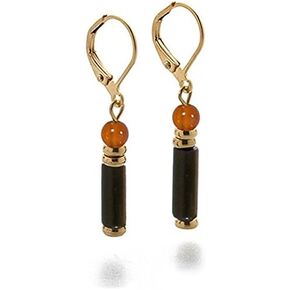 Egyptian Tigris Earrings - Carnelian and Black Onyx
