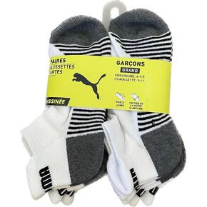 PUMA 6 PAIRS LOW CUT BOYS LARGE SOCKS SHOE 4-9.5 SOCK 9-11