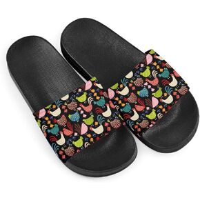 Women's Casual Slide Sandals, Cartoon Animals Print Comfortable Soft Sole Non-Slip Open Toe EVA Flat Sandals