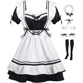 Anime Maid Lolita Fancy Dress Cosplay Costume Halloween Uniform Outfit