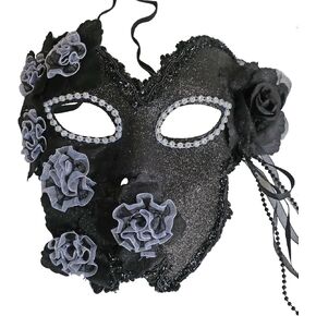 Flower Venetian Masquerade Full Face Lace Women Eye Mask for Costume Mardi Gras