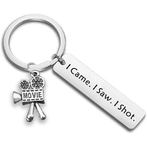 CHOORO Movie Camera Keychain Filmmaker Gift I Came I Saw I Shot Film Director Jewelry Gift for Film Student