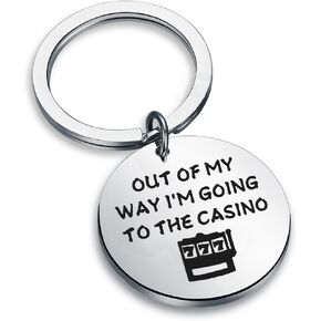 MYOSPARK Gambler Gift Casino Lover Gift Lucky 777 Jackpot Casino Slot Machine Gift Gambling Jewelry Keychain